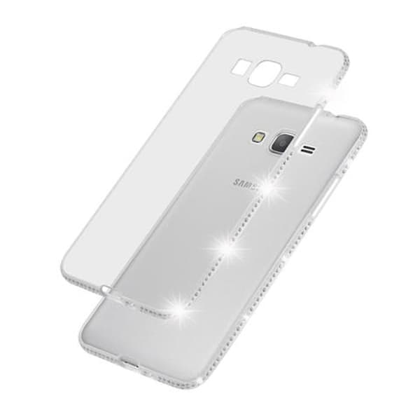 Silikondeksel til Samsung Galaxy GRAND PRIME Beskyttelsesdeksel av fleksibelt TPU-silikon i strass design