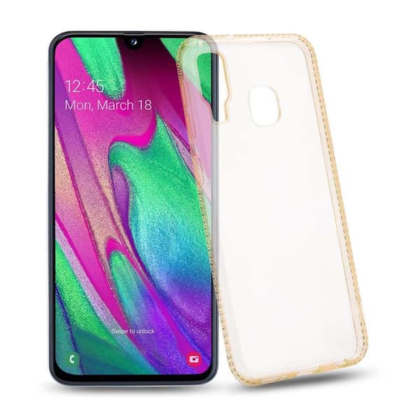 Silikondeksel til Samsung Galaxy A40 Beskyttelsesdeksel av fleksibelt TPU-silikon i strass design