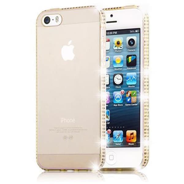 Silikondeksel til iPhone 5 / 5S / SE 2016 Beskyttelsesdeksel av fleksibelt TPU-silikon i strass design