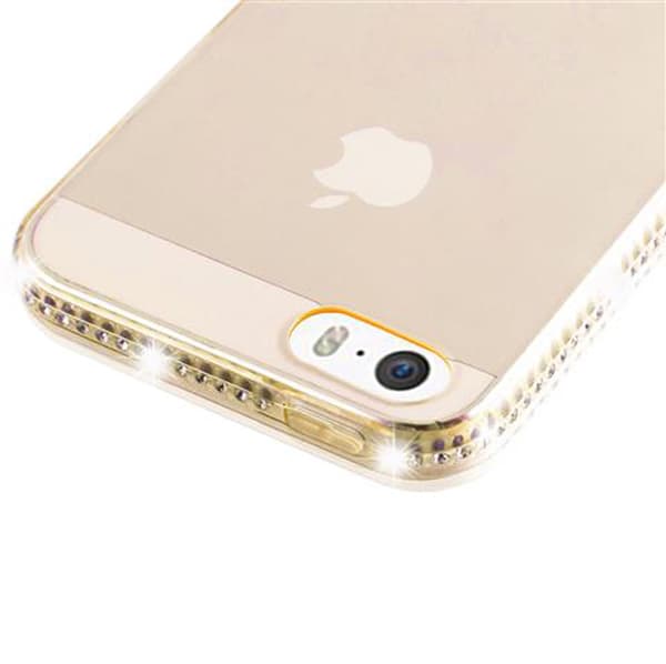 Silikondeksel til iPhone 5 / 5S / SE 2016 Beskyttelsesdeksel av fleksibelt TPU-silikon i strass design