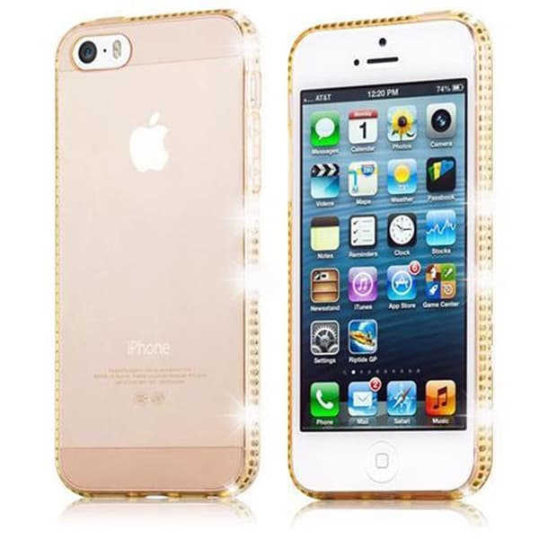 Silikondeksel til iPhone 5 / 5S / SE 2016 Beskyttelsesdeksel av fleksibelt TPU-silikon i strass design