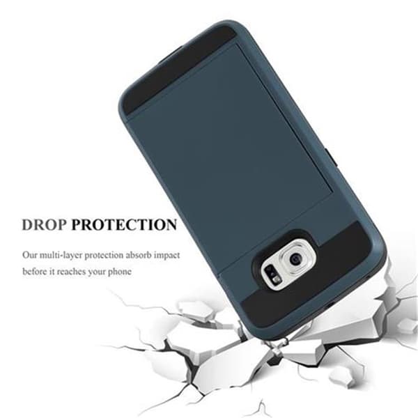 Samsung Galaxy S6 EDGE Suojakuori Suojakotelo hybridi Hard Case Suojaava kansi piilotettu kortti taskussa