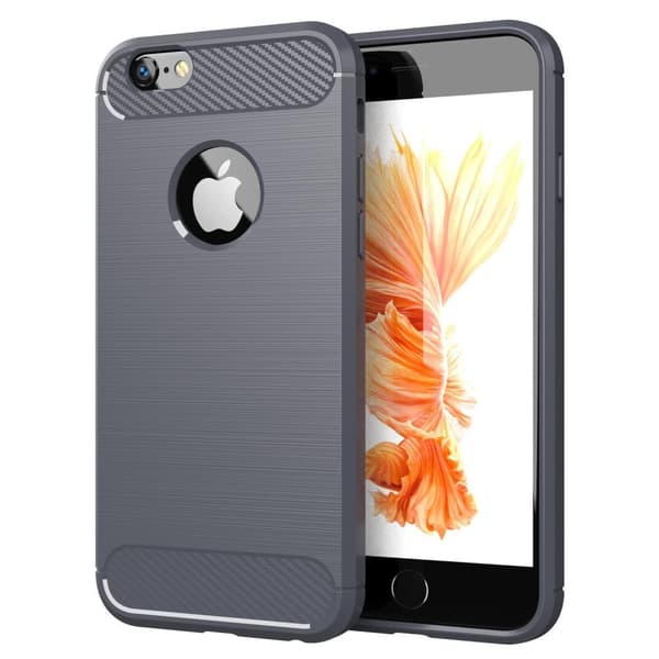Apple iPhone 6 / 6S Cover TPU Etui () BØRSTET GRÅ