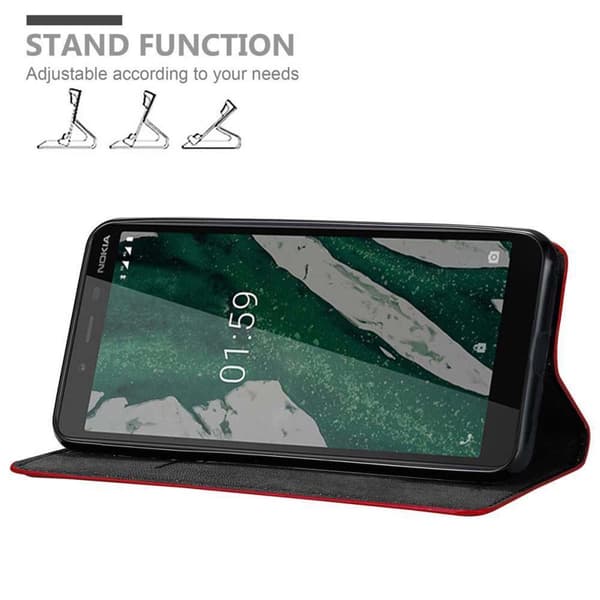 Nokia 1 PLUS Suojakotelo Suojakuori Lompakkokotelo Matkapuhelinkotelo jossa magneettisuljenta, jalusta-toiminto ja korttitasku