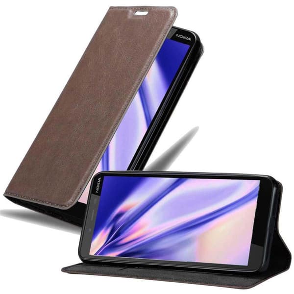 Lommebokdeksel til Nokia 1 PLUS Deksel med magnetisk lukking, stativfunksjon og kortlomme
