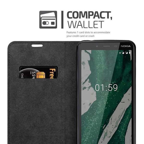 Nokia 1 PLUS Suojakotelo Suojakuori Lompakkokotelo Matkapuhelinkotelo jossa magneettisuljenta, jalusta-toiminto ja korttitasku