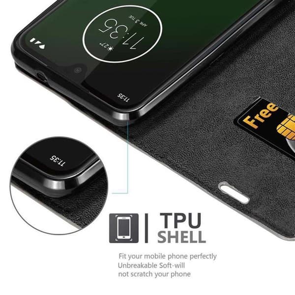Lommebokdeksel til Motorola MOTO G7 / G7 PLUS Deksel med magnetisk lukking, stativfunksjon og kortlomme
