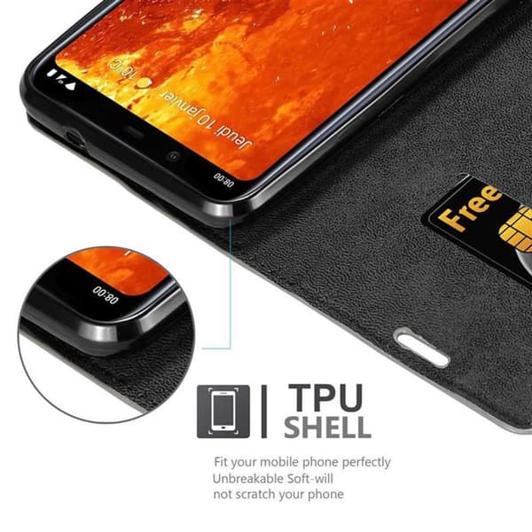 Nokia 8.1 Fodral Skal Plånboksfodral Case med magnetisk stängning, ståfunktion och kortficka