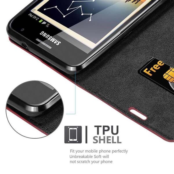 Samsung Galaxy NOTE 1 Suojakotelo Suojakuori Lompakkokotelo Matkapuhelinkotelo jossa magneettisuljenta, jalusta-toiminto ja korttitasku