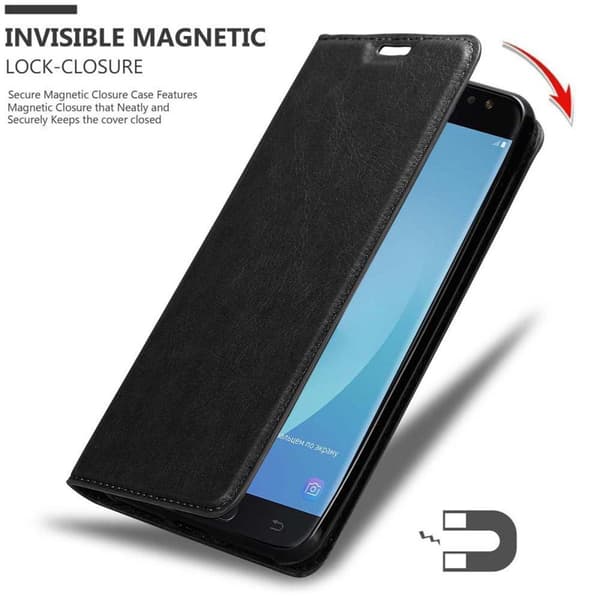 Lommebokdeksel til Samsung Galaxy J7 2018 Deksel med magnetisk lukking, stativfunksjon og kortlomme