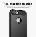 Miniatyrbilde 8 av 11: Deksel til iPhone 7 PLUS / 7S PLUS Beskyttelsesdeksel av fleksibelt TPU-silikon i rustfritt stål-karbonfiberutseende