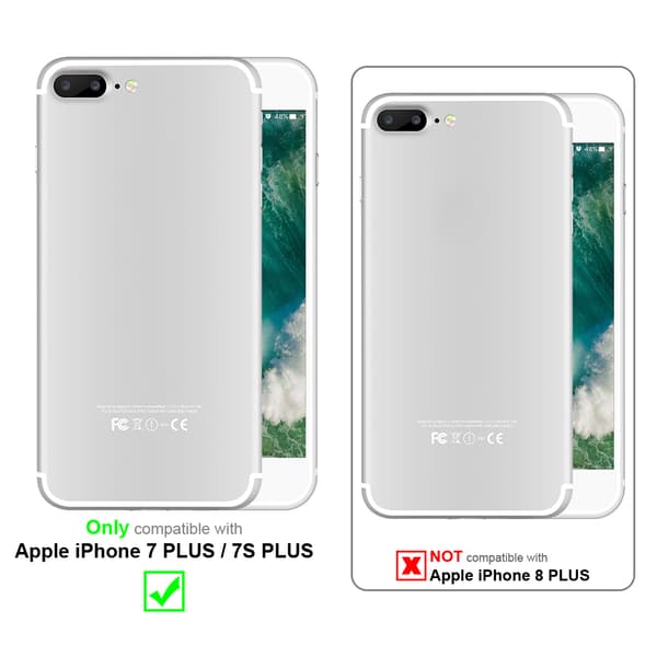Deksel til iPhone 7 PLUS / 7S PLUS Beskyttelsesdeksel av fleksibelt TPU-silikon i rustfritt stål-karbonfiberutseende