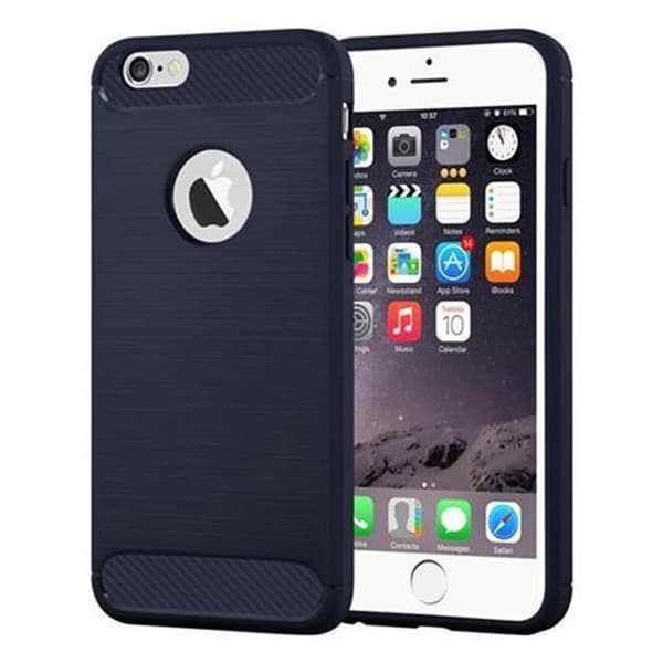 Apple iPhone 6 PLUS / 6S PLUS Suojakuori Suojakotelo joustavasta TPU-silikonista ruostumattoman teräksen ja hiilikuidun näköisenä
