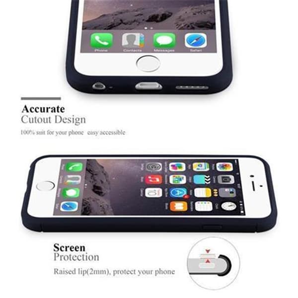 iPhone 6 PLUS / 6S PLUS Skal Fodral av flexibelt TPU-silikon i rostfritt stål-kolfiber-look Skyddsfodral