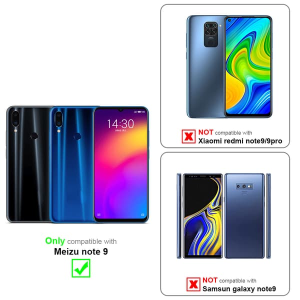 Lommebokdeksel til MEIZU NOTE 9 Deksel med magnetisk lukking, stativfunksjon og kortlomme