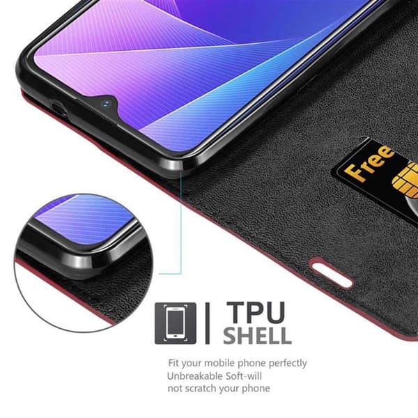 Lommebokdeksel til Vivo V11i Deksel med magnetisk lukking, stativfunksjon og kortlomme