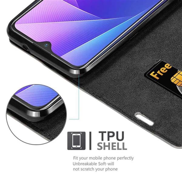 Lommebokdeksel til Vivo V11i Deksel med magnetisk lukking, stativfunksjon og kortlomme