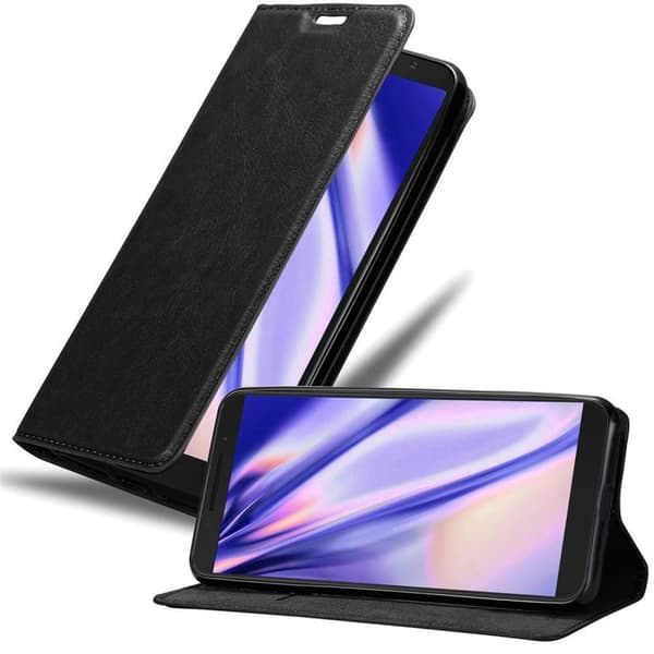Alcatel 3V Suojakotelo Suojakuori Lompakkokotelo Matkapuhelinkotelo jossa magneettisuljenta, jalusta-toiminto ja korttitasku YÖ MUSTAA