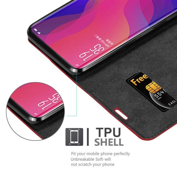 Oppo FIND X Fodral Skal Plånboksfodral Case med magnetisk stängning, ståfunktion och kortficka