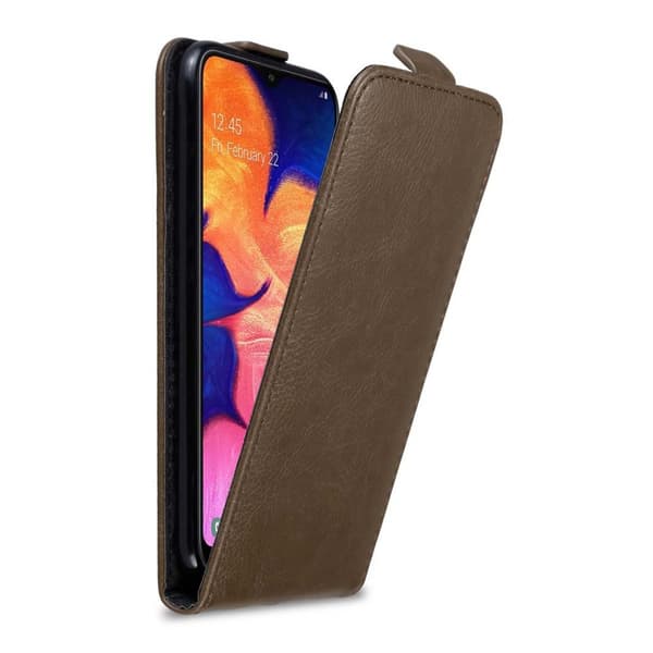 Deksel til Samsung Galaxy A10 / M10 Flip Etui med magnetisk lukking KAFFEBRUNN