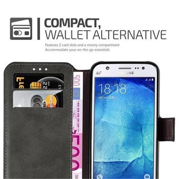 Samsung Galaxy J5 2015 Skal Plånboksfodral Fodral Case med ståfunktion och kortficka i retrodesign