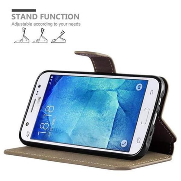 Samsung Galaxy J5 2015 Skal Plånboksfodral Fodral Case med ståfunktion och kortficka i retrodesign