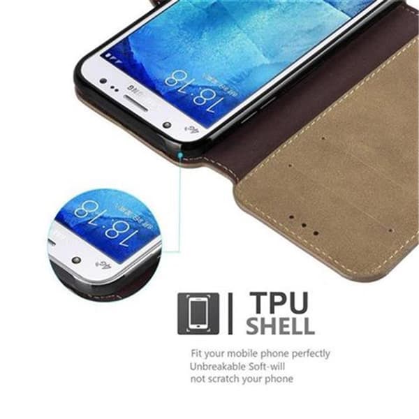 Lommebokdeksel til Samsung Galaxy J5 2015 Beskyttelsesetui med stativfunksjon og kortspor i retrodesign