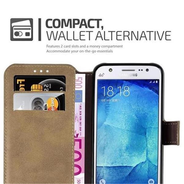 Lommebokdeksel til Samsung Galaxy J5 2015 Beskyttelsesetui med stativfunksjon og kortspor i retrodesign