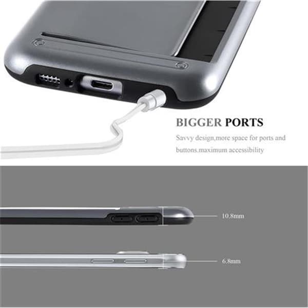 Samsung Galaxy S6 Skal Fodral Outdoor Hybrid Hard Case Skyddsomslag med kortficka i kraftig design för utomhusbruk