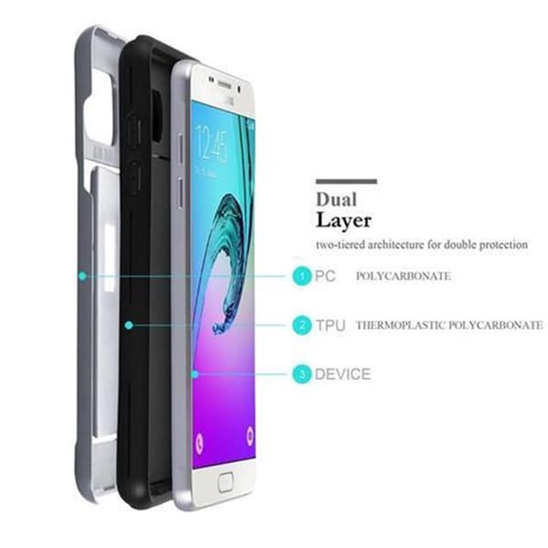 Deksel til Samsung Galaxy A5 2016 Outdoor Hybrid Hardt Case Beskyttelsesdeksel med kortlomme i kraftig design