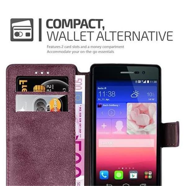 Huawei ASCEND P7 Skal Plånboksfodral Fodral Case med ståfunktion och kortficka i retrodesign