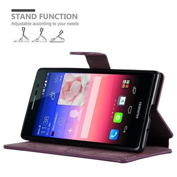 Huawei ASCEND P7 Skal Plånboksfodral Fodral Case med ståfunktion och kortficka i retrodesign