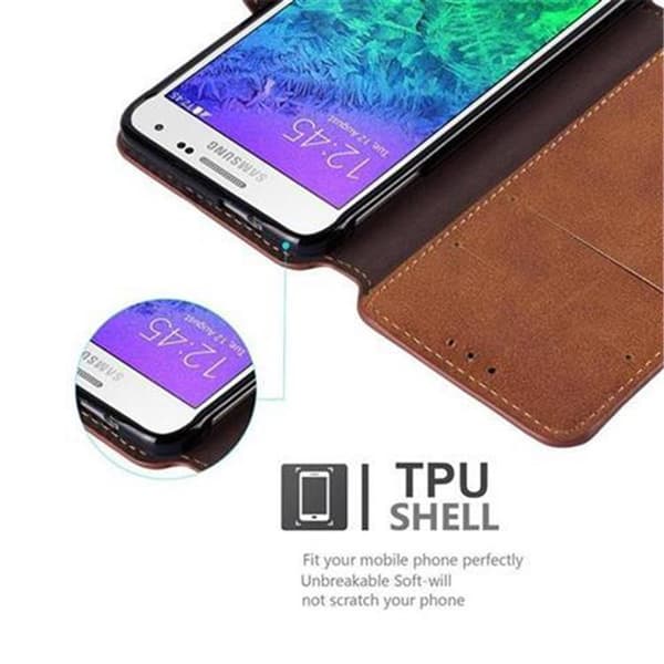 Lommebokdeksel til Samsung Galaxy ALPHA Beskyttelsesetui med stativfunksjon og kortspor i retrodesign