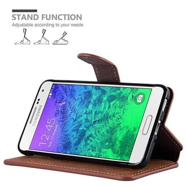 Lommebokdeksel til Samsung Galaxy ALPHA Beskyttelsesetui med stativfunksjon og kortspor i retrodesign