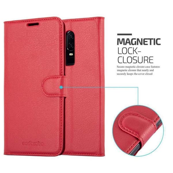 OnePlus 6 Suojakotelo Lompakkokotelo Matkapuhelinkotelo Suojakuori jossa magneettisuljenta, jalusta-toiminto ja korttitasku