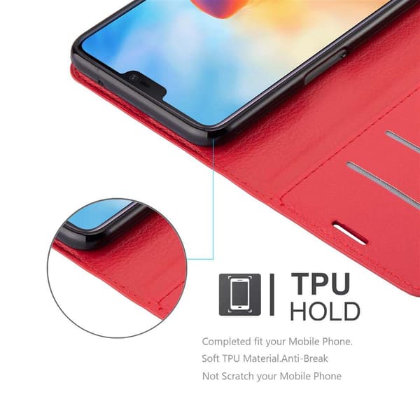 OnePlus 6 Suojakotelo Lompakkokotelo Matkapuhelinkotelo Suojakuori jossa magneettisuljenta, jalusta-toiminto ja korttitasku