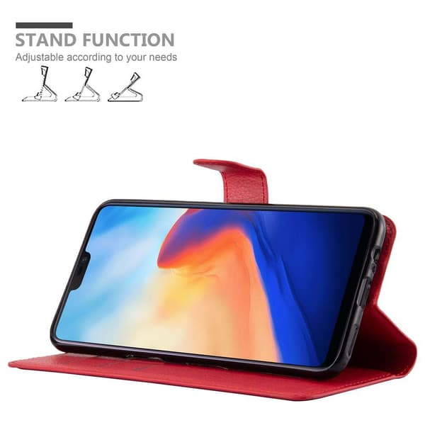 OnePlus 6 Suojakotelo Lompakkokotelo Matkapuhelinkotelo Suojakuori jossa magneettisuljenta, jalusta-toiminto ja korttitasku