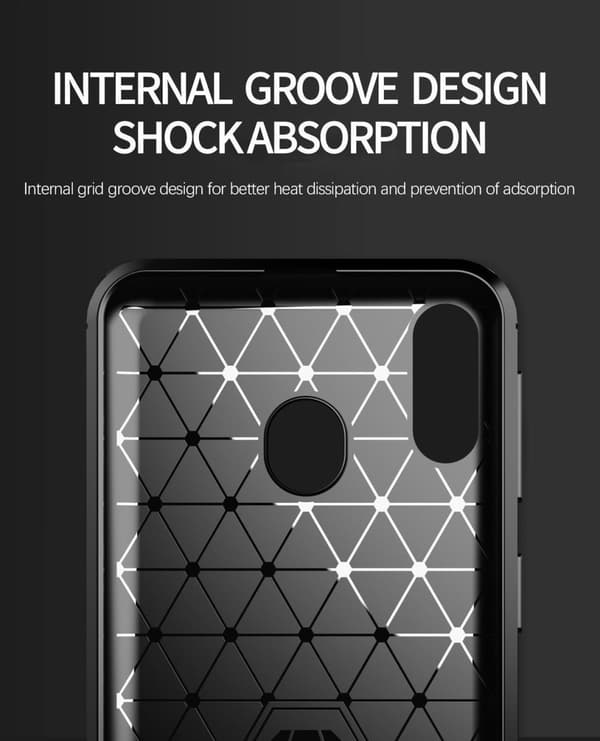 Samsung Galaxy A10s / M01s Skal Fodral av flexibelt TPU-silikon i rostfritt stål-kolfiber-look Skyddsfodral