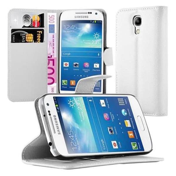 Samsung Galaxy S4 MINI Plånboksfodral Fodral Skal Case med magnetisk stängning, ståfunktion och kortplats ARKTISKT VIT