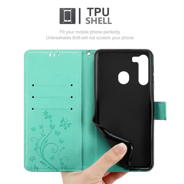 Samsung Galaxy A21 Pungetui Cover Blomster ()