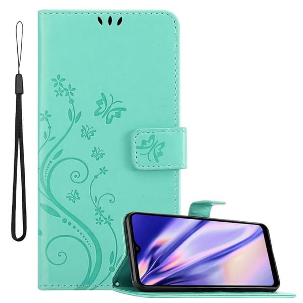 Samsung Galaxy A21 Suojakotelo Suojakuori Lompakkokotelo Matkapuhelinkotelo Kukat jossa on magneettisuljenta, jalusta-toiminto ja korttipaikat