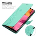 Miniatyrbilde 10 av 11: Deksel til Samsung Galaxy A21 Lommebokdeksel i blomster design med magnetisk lukking, stativfunksjon og kortplasser
