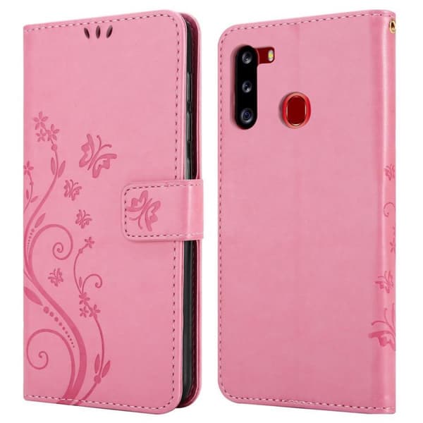 Samsung Galaxy A21 Pungetui Cover Blomster ()