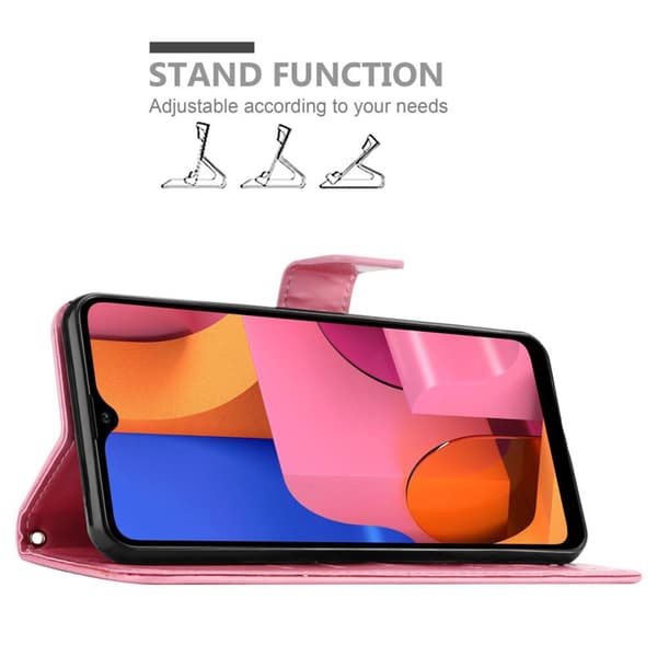 Samsung Galaxy A21 Suojakotelo Suojakuori Lompakkokotelo Matkapuhelinkotelo Kukat jossa on magneettisuljenta, jalusta-toiminto ja korttipaikat
