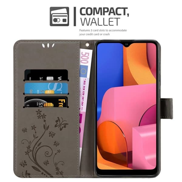 Samsung Galaxy A21 Suojakotelo Suojakuori Lompakkokotelo Matkapuhelinkotelo Kukat jossa on magneettisuljenta, jalusta-toiminto ja korttipaikat