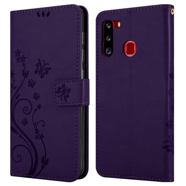Samsung Galaxy A21 Pungetui Cover Blomster ()