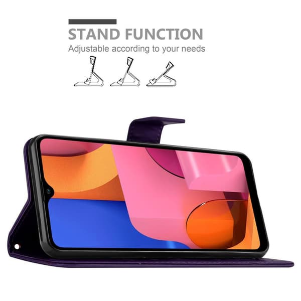 Samsung Galaxy A21 Suojakotelo Suojakuori Lompakkokotelo Matkapuhelinkotelo Kukat jossa on magneettisuljenta, jalusta-toiminto ja korttipaikat