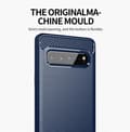 Miniatyrbild 3 av 7: Samsung Galaxy S10 5G Skal Fodral av flexibelt TPU-silikon i rostfritt stål-kolfiber-look Skyddsfodral