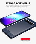 Miniatyrbild 4 av 7: Samsung Galaxy S10 5G Skal Fodral av flexibelt TPU-silikon i rostfritt stål-kolfiber-look Skyddsfodral