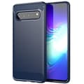 Miniatyrbild 1 av 7: Samsung Galaxy S10 5G Skal Fodral av flexibelt TPU-silikon i rostfritt stål-kolfiber-look Skyddsfodral